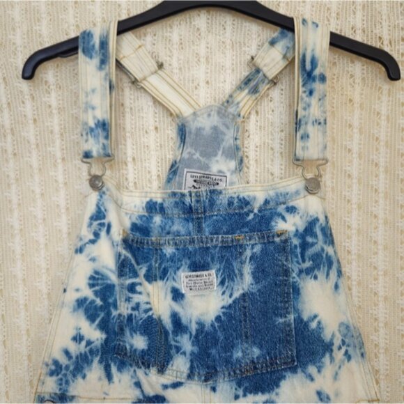 Levi's Tie Dye Denim Overall Shorts Size Large - Picture 2 of 8